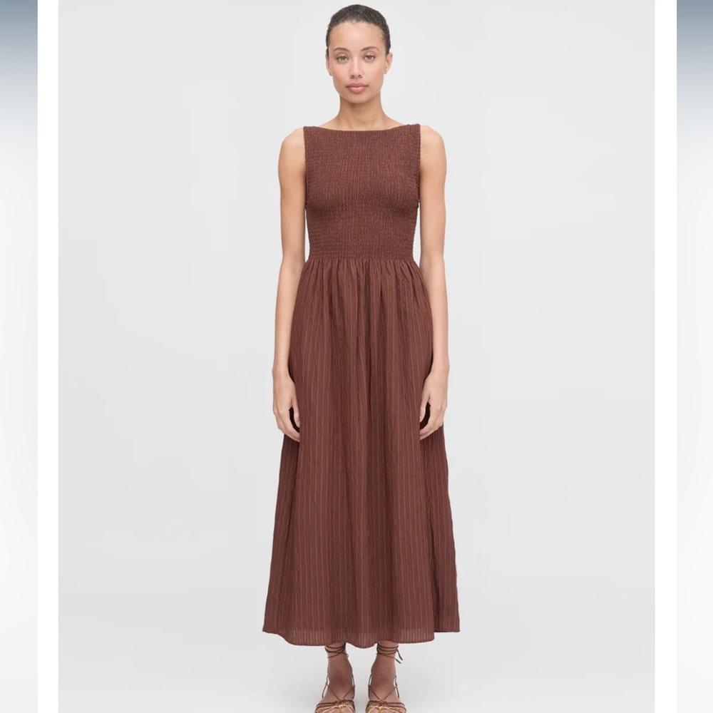 Hill House Cosima in Chocolate Tonal Seersucker